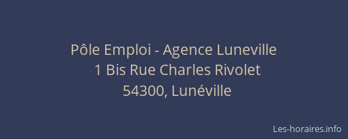 Pôle Emploi - Agence Luneville