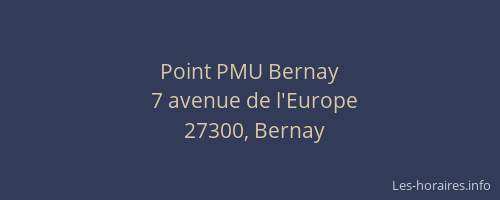 Point PMU Bernay