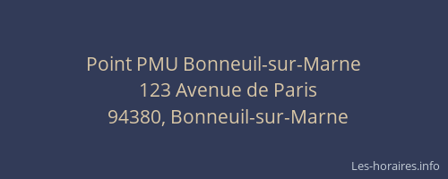 Point PMU Bonneuil-sur-Marne