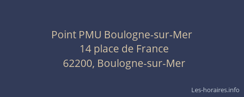 Point PMU Boulogne-sur-Mer