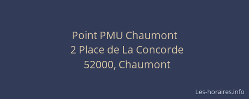 Point PMU Chaumont
