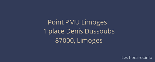 Point PMU Limoges