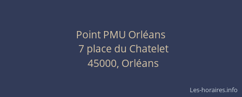 Point PMU Orléans