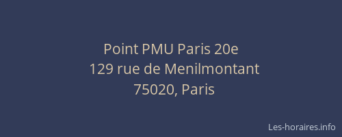 Point PMU Paris 20e