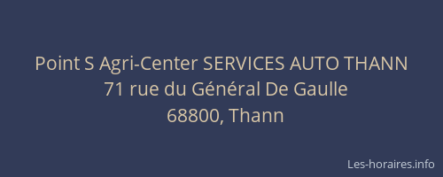 Point S Agri-Center SERVICES AUTO THANN