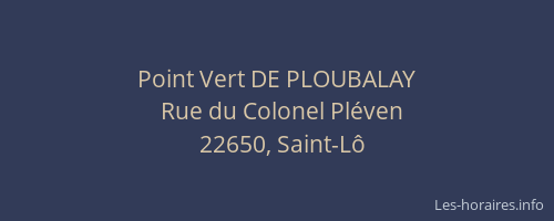 Point Vert DE PLOUBALAY