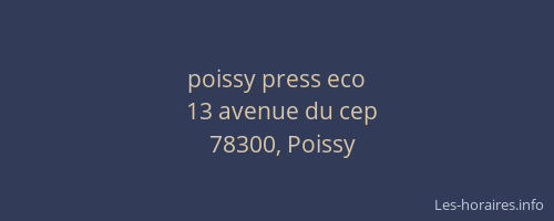 poissy press eco