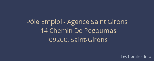 Pôle Emploi - Agence Saint Girons