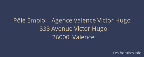Pôle Emploi - Agence Valence Victor Hugo