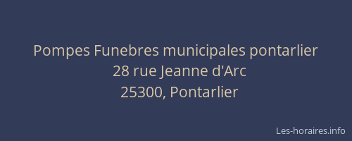 Pompes Funebres municipales pontarlier