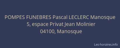 POMPES FUNEBRES Pascal LECLERC Manosque