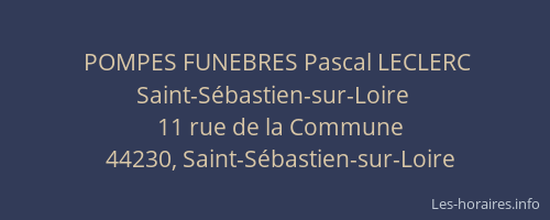 POMPES FUNEBRES Pascal LECLERC Saint-Sébastien-sur-Loire