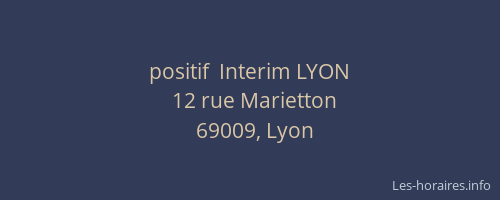 positif  Interim LYON