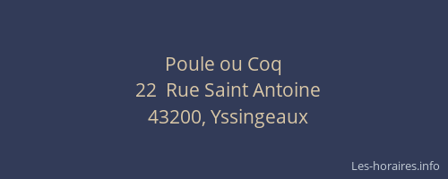 Poule ou Coq