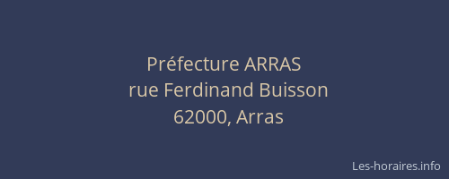 Préfecture ARRAS