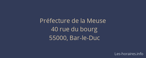 Préfecture de la Meuse