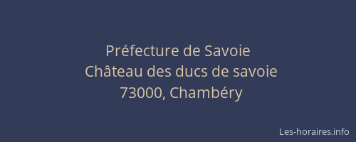 Préfecture de Savoie