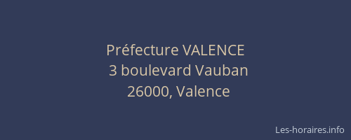 Préfecture VALENCE
