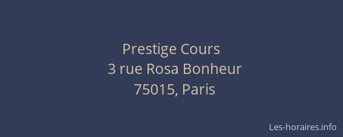 Prestige Cours