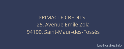 PRIMACTE CREDITS