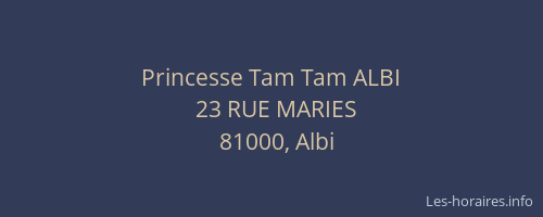 Princesse Tam Tam ALBI