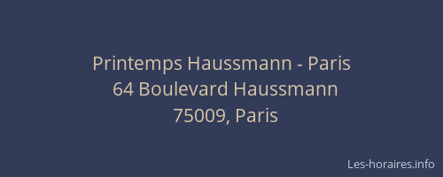 Printemps Haussmann - Paris