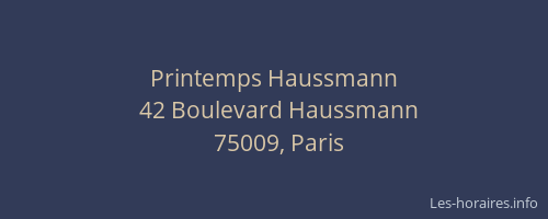 Printemps Haussmann