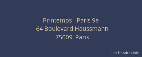 Printemps - Paris 9e