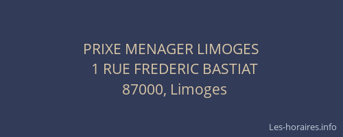 PRIXE MENAGER LIMOGES