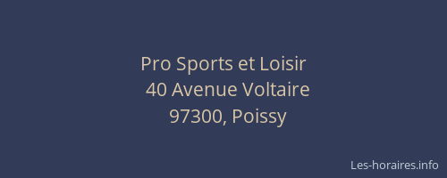 Pro Sports et Loisir