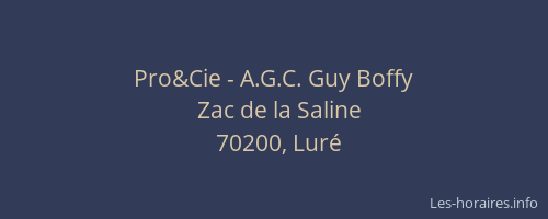 Pro&Cie - A.G.C. Guy Boffy