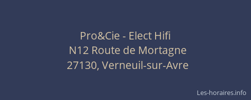 Pro&Cie - Elect Hifi
