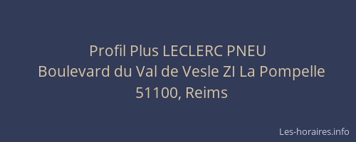 Profil Plus LECLERC PNEU