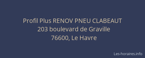 Profil Plus RENOV PNEU CLABEAUT