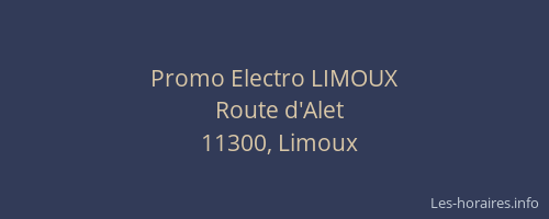 Promo Electro LIMOUX