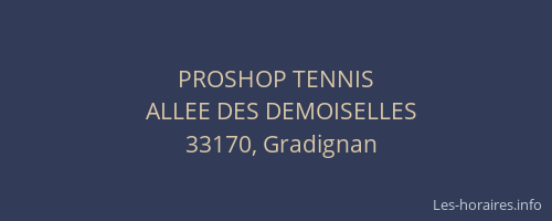 PROSHOP TENNIS