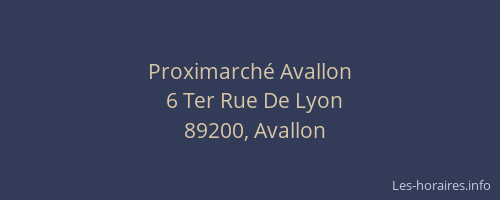 Proximarché Avallon
