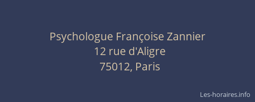 Psychologue Françoise Zannier