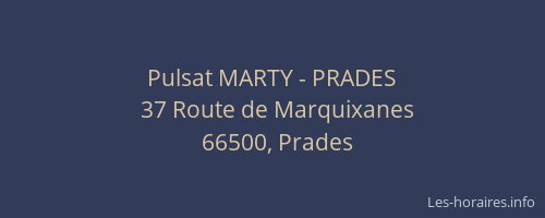 Pulsat MARTY - PRADES