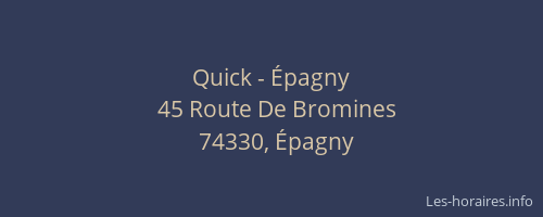 Quick - Épagny