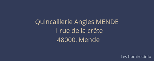 Quincaillerie Angles MENDE