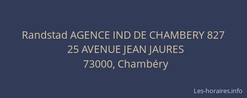 Randstad AGENCE IND DE CHAMBERY 827