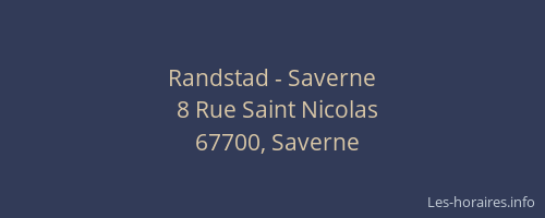 Randstad - Saverne