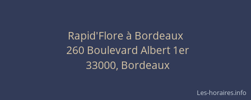 Rapid'Flore à Bordeaux