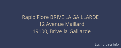 Rapid'Flore BRIVE LA GAILLARDE