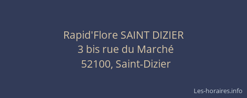 Rapid'Flore SAINT DIZIER