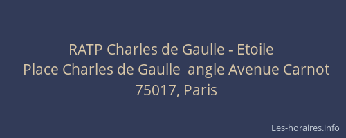 RATP Charles de Gaulle - Etoile 