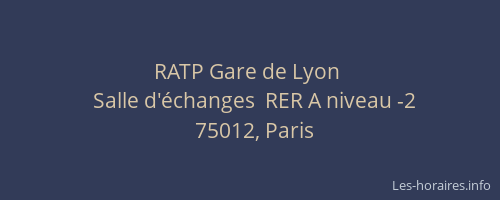 RATP Gare de Lyon 