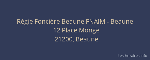 Régie Foncière Beaune FNAIM - Beaune