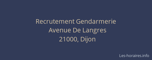 Recrutement Gendarmerie